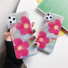 Drop Glue Flower Phone Cases for iPhone X Xs 11 pro Max Xr 8 7 Plus Cover Luxury Transparent Soft Case for iPhone Cover 2024 - buy cheap