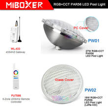 Miboxer 18W/27W RGB+CCT Underwater led Lamp PAR56 LED Pool Light PW01 PW02 Waterproof IP68 ;433MHz Gateway,8-Zone Remote 2024 - buy cheap