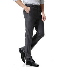 New Men's Straight Pants Pure Color Male Business Casual dress Pant Men Fat Slim Chinos Pants Pantalon Homme S-6XL 2024 - buy cheap