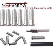 Inserções de flecha tipo besta de alumínio 20 peças, cabeça de flecha para id 6.0mm, acessórios de tiro com arco 2024 - compre barato