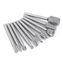 10pcs HSS Tungsten Carbide Rotary Cutting Burr Set Grinder Bit 1/8 inch (m) Shank Woodworking Carving Tools 2024 - buy cheap