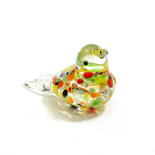 Estatueta de arte de pássaros artesanal de vidro, mini bonitinho de animal colorido para decoração de micro paisagem jardim de fadas para casa 2024 - compre barato