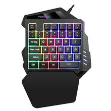 Teclado G94 USB de una mano para juegos, teclado de membrana con cable para ordenador portátil, escritorio, PC, Gamer (negro), 35 teclas 2024 - compra barato