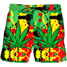 CJLM Summer New Men's Fashion Leaf Shorts 3D Full Body Pattern Shorts Casual Loose Sports Green Short Pants Purchasing Dropship 2024 - buy cheap