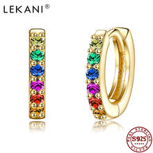 LEKANI-pendientes de aro de circón cúbico para mujer, aretes de Color dorado, accesorios de moda, estilo étnico, joyería fina de compromiso 2024 - compra barato