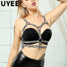 UYEE Sexy Lingerie Underwear Leopard Print Women Leather Harness Bra Belt Goth Body Sexy Bondage Caged Erotic Mujer Garters Belt 2024 - buy cheap