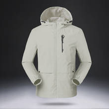 Демисезонная уличная куртка для мужчин, однослойная тонкая куртка для походов, дышащее ветрозащитное водонепроницаемое пальто, дождевик для альпинизма 2024 - купить недорого
