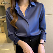 Long Sleeve Shirts Blouse White Shirt Women Silk Shirts Office Lady Satin Silk Blouse Tops Plus Size Woman Basic Shirt Top 13678 2024 - buy cheap