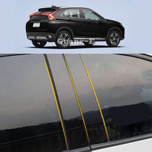 Car PC Material Pillar Post Cover Door Trim Window Piano Black Molding Sticker Plate For Mitsubishi Eclipse Cross 2018-2022 2024 - buy cheap