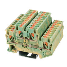 ST2-2.5/2-2JD Double Deck Ground Din Rail Terminal Block 2 Level Push In Earthed Spring Quattro PT2.5 Wire Conductor 10 Pcs 2024 - buy cheap