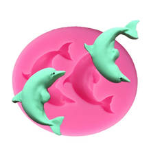 Dolphin Silicone Mold 3D Fondant Soap Chocolate Candy Molds Sugarcraft Cake Decoration Tools Kitchen Baking Moulds 2024 - buy cheap