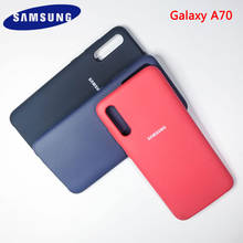 Жидкий силиконовый чехол для Samsung Galaxy A70, шелковистая мягкая на ощупь задняя защитная крышка для телефона Samsung 2024 - купить недорого