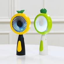 Cartoon Pineapple Fruit Handheld USB Rechargeable Mini Fan with LED Night Light 2 Speed Portable Desktop Air Cooler 2024 - buy cheap