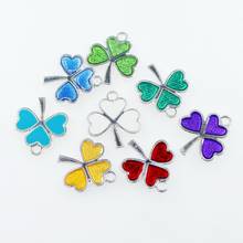 Venda de afastamento 20 pçs/lote Esmalte Clover Oscila Encantos Fecho Da Lagosta Encantos Diy Pulseiras Pulseiras Jóias Acessório 2024 - compre barato