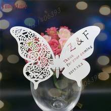 50pcs Butterfly Party DIY Cards Table Mark Wine Glass Name Place Card Birthday Wedding Event Party Bar Decorations Party Gift 2024 - buy cheap
