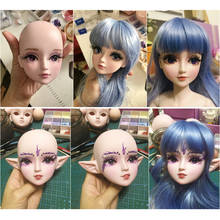 DIY Plastic Head Sculpt w/ Elf Ears for 1/3 BJD 60cm Dolls Accessories 2024 - buy cheap