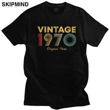 Vintage 1970 50 anos de idade t camisa para homem de manga curta 50th presente de aniversário camiseta 100% algodão nascido em 70s camiseta casual 2024 - compre barato