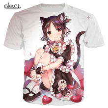 Camisetas de Anime Kaguya Sama Love Is War para hombres y mujeres, camisas con estampado 3D, Fujiwara Chika, camiseta de manga corta, chándal informal, ropa de calle 2024 - compra barato