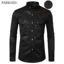 Black Floral Shirt Men Spring New Long Sleeve Paisley Mens Dress Shirts Casual Slim Fit Chemise Homme Camisa Masculina Plus Size 2024 - buy cheap