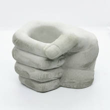 Molde de silicone feito à mão de cimento humano 3d, moldes de mão, argila de concreto, vaso de flores, fazer molde 2024 - compre barato