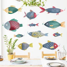 DIY Fish Wall Sticker PVC Adhesive Poster for Kids Room Wall Decoration Mural Cartoon Animal Bathroom Wall Picture 2024 - buy cheap