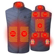 Men Women Winter USB Electric Heating Vests Smart Warm Waist Massage Heated Waistcoat Body Warmer Hunting Fishing Jackets Coats 2024 - купить недорого