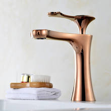 Fashion Basin Mixer  Faucet Modern Bathroom Cold And Hot Rose gold Solid Brass Water Tap Deck Mounted 2024 - buy cheap