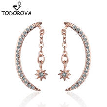 Todorova-pendientes exquisitos de circón para mujer, aretes con borla de luna creciente y Estrella, joyería de alta calidad 2024 - compra barato