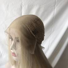 Peruca lace front loira, cabelo humano, brasileiro, espesso, densidade completa, para mulheres, 180/200/250 2024 - compre barato