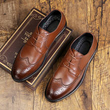Big size 37-48 men casual shoes Genuine Leather oxfords business wedding social men dress shoes #MPM6337-1 2024 - buy cheap