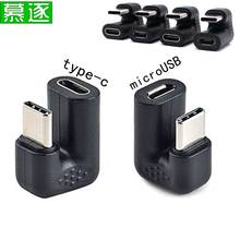 Adaptador USB 180 de ángulo recto de 3,1 grados, conector macho a hembra, USB-C/V8, para teléfono inteligente, para Samsung S9, S8, Note 9 2024 - compra barato