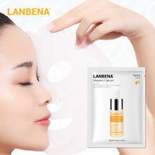 Lanbena vitamina c máscara facial, soro clareador anti envelhecimento máscara de folha extratos de frutas frescas cuidados do rosto cuidados com a pele 2024 - compre barato