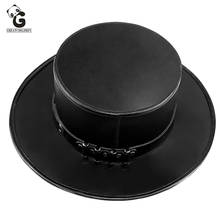 Plague Doctor Adult Steam Punk Top Hat Flat Gentleman Magic Prom Woman Formal Hat Retro Faux Leather Halloween Industrial 2024 - buy cheap