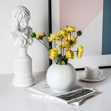 Скандинавская сферическая ваза, керамические украшения для дома, белый Креативный цветочный горшок, вазы, украшения для дома, ремесленные подарки, декор для комнаты 2024 - купить недорого