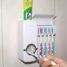 1 Juego de soporte para cepillo de dientes, dispensador automático de pasta de dientes, 5 soportes para cepillo de dientes, soporte de pared, herramientas de baño 2024 - compra barato