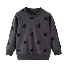 Casual Star Pattern Baby Toddler Sweatshirt 2-7T Cotton Boys Clothes Autumn Spring Travel Long Sleeve Kids Outfit Shirt 2021 2024 - buy cheap