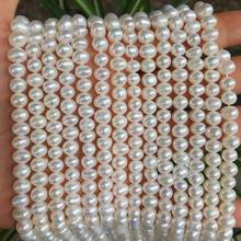 Wholesale 7-8mm Big Size Natural Freshwater Potato Shape Real Pearl Necklace Strand String, 10pcs/lot 2024 - buy cheap