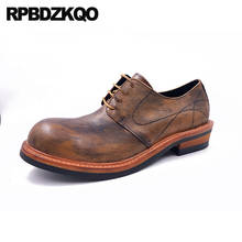 Vestido italiano de boda para hombre, zapatos Oxford hechos a mano de cuero genuino, informales, elegantes, marrón, para baile de graduación, para primavera 2024 - compra barato