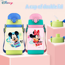 Disney Summer Water Cup Children Baby Cartoon Mickey Straw Drop-proof Kindergarten Student Drinking Bottle Double Lid Kettle 2024 - buy cheap