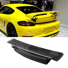 T Стиль двухслойные спойлер из углеродного волокна крылья спойлер задний багажник разветвитель для Porsche 718 2016 up 2024 - купить недорого