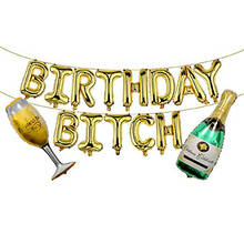 Cartel de globo de cumpleaños de Bitch, decoración de fiesta de adultos, recuerdo, regalo, foto de fondo, 16th 18th 20th 21st 25th 30th 40th 50th 2024 - compra barato