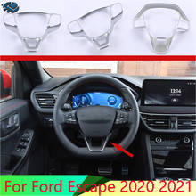 Embellecedor para Panel de volante de coche, embellecedor de bisel, embellecedor de insignia, embellecedor de decoración, ABS cromado, accesorios para Ford Escape Kuga 2020 2021 2024 - compra barato