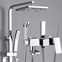 Chrome Shower System Bathroom Shower Faucet Tap Waterfall Shower Set Black Rain Shower Head Bath Mixer Bathtub Faucet Set 2024 - buy cheap