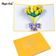 A Bouquet of Sunflower 3D Pop-Up Flower Card Birthday Mothers Day Anniversary Gift Greeting Cards Postcard All Occasions 2024 - buy cheap