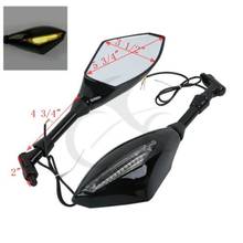 Retrovisor universal para motocicleta, luz led para seta de moto, para honda hornet250 mc31 2004-yamaha fz1 fz6 2024 - compre barato