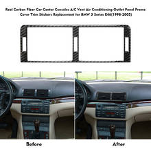 Carbon Fiber Car Center Consoles A/C Vent Air Conditioning Outlet Panel Frame Cover Trim Sticker for BMW 3 Series E46(1998-2005) 2024 - buy cheap