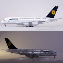 50.5CM Airplane Model 1/160 Scale Airbus 380 A380 Lufthansa Airline Base with light Wheel Diecast Plastic Resin Plane Collection 2024 - buy cheap