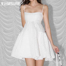 IAMSURE-Vestido corto Vintage de estilo francés para mujer, minivestido blanco con tirantes finos, Espalda descubierta, 2021 2024 - compra barato