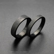 Anel de titânio em aço, anel de casal simples, fosco e preto de aço inoxidável, anel de dedo indicador 2024 - compre barato