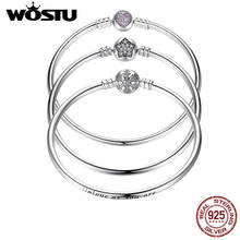 Pingentes wotsu prata 925 autêntica pulseira, 5 estilos contas corrente para mulheres presente pulseira adequada faça você mesmo joias finas 2024 - compre barato